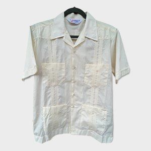 Rare Vintage 'The Romani Collection' Cream Colored Dress Shirt with Four Pockets